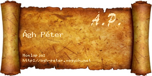 Ágh Péter névjegykártya