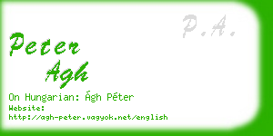 peter agh business card